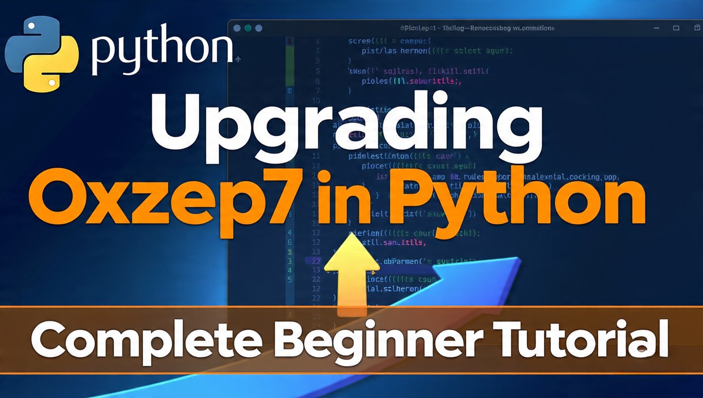 Upgrading Oxzep7 in Python: Complete Beginner Tutorial