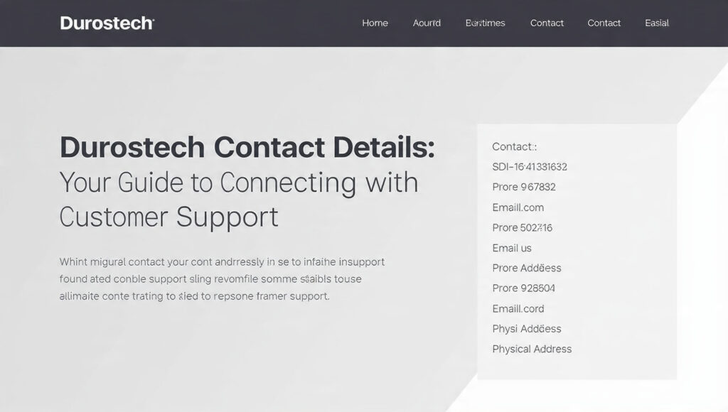 Durostech Contact Details: Your Guide to Connecting with Customer Support