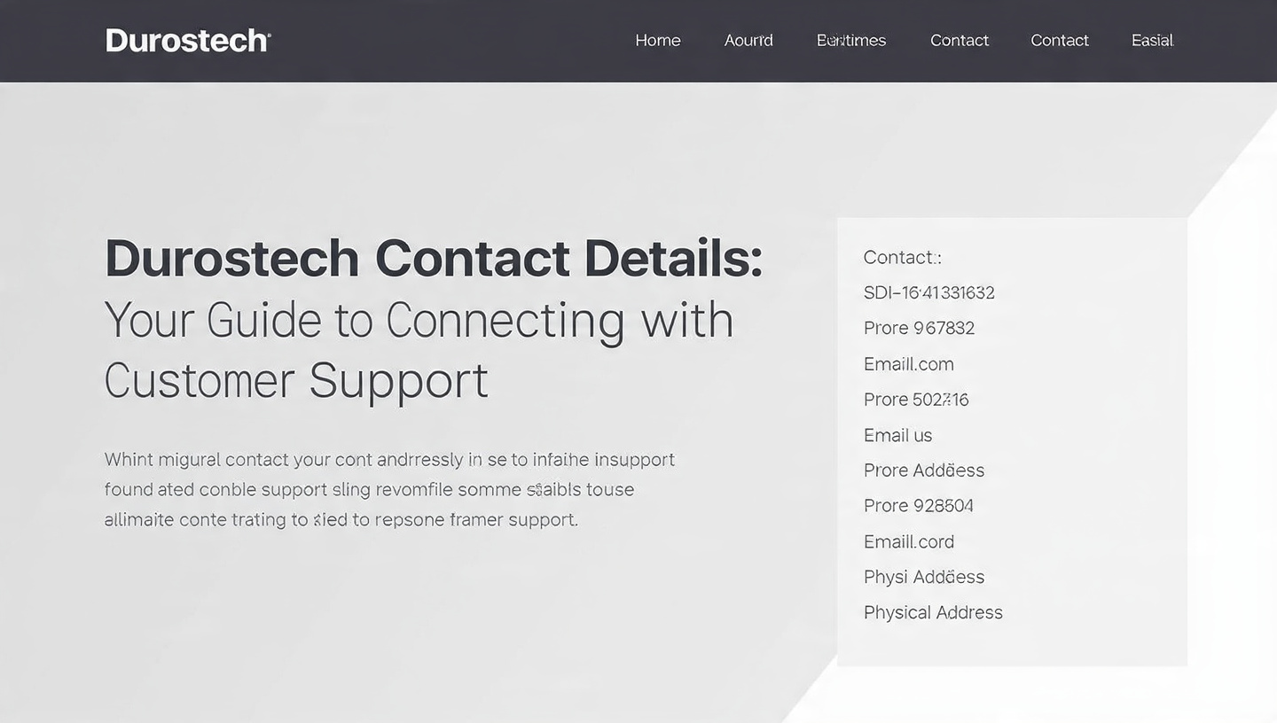 Durostech Contact Details: Your Guide to Connecting with Customer Support