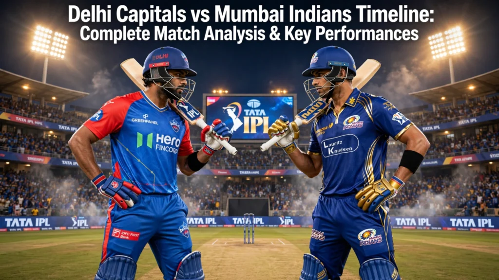 Delhi Capitals vs Mumbai Indians Timeline
